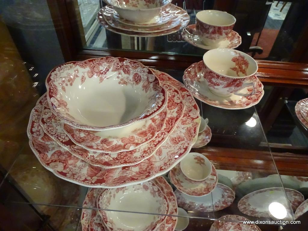 JOHNSON BROTHERS STRAWBERRY FAIR 34 PIECE CHINA SET; 34 PIECE STRAWBERRY FAIR PATTERN CHINA SET BY
