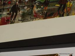 MAURICE LEGENDRE PRINT; PRINT DEPICTS A STREET SCENE OUTSIDE OF LE MOULIN ROUGE CABARET IN PARIS,