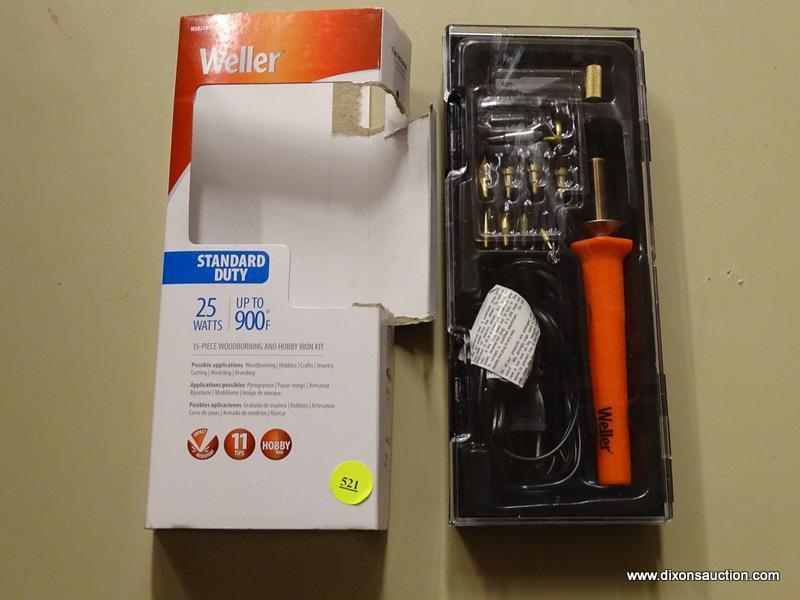 (R8) WELLER STANDARD DUTY 15-PIECE WOODBURNING AND HOBBY IRON KIT. 25 WATTS, UP TO 900...F. COMES IN