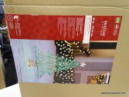 (R2) HOLIDAY LIVING LIGHTED CHRISTMAS TREE WITH MULTI-COLOR LIGHTS. MEASURES 24 IN X 5 IN X 36 IN.