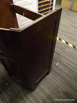 (R1) STYLE SELECTIONS MORECOTT, CHOCOLATE FINISHED VANITY, MISSING THE WHITE VITREOUS CHINA TOP.