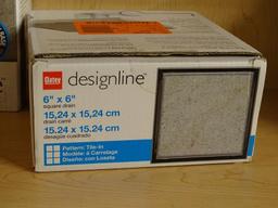 (R4) LOT OF OATEY DESIGNLINE DRAINS; 2 PIECE LOT OF TILE-IN PATTERN, 6" X 6", SQUARE DRAINS.