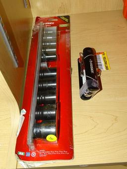 (R9) LOT OF HUSKY TOOL SETS; 2 PIECE LOT TO INCLUDE A 6 PIECE FOLDING NUT DRIVER SET AND AN 11 PIECE