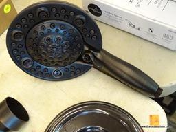 (R1) DELTA SHOWER SET; OIL BRONZE SHOWER SET WITH MATCHING ADJUSTING TEMPERATURE DIAL HANDLE AND