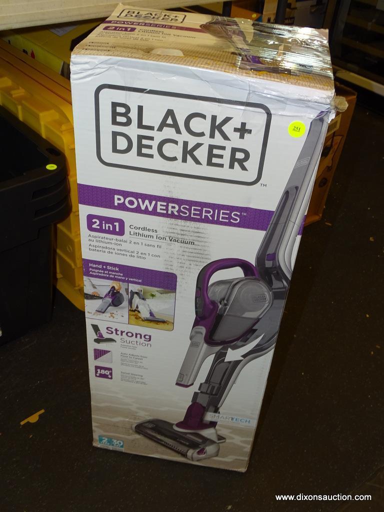 (R2) BLACK & DECKER SMARTECH POWER SERIES 2 IN 1, CORDLESS VACUUM WITH HAND HELD OR STICK