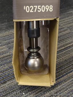 (R2) ALLEN + ROTH DRAPERY ROD SET WITH A BRUSHED PEWTER FINISH AND A BALL FINIAL. MEASURES 72 IN -