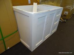 (WINDOW) GREEN TOUCH VANITY CABINET; COMPOSITE WALL MOUNT FLOATING WHITE SINGLE SINK BATHROOM VANITY