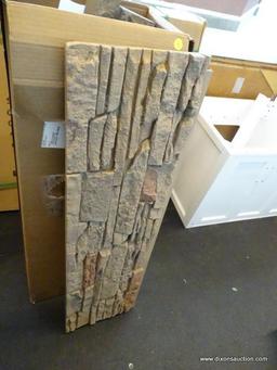 (WINDOW) GENSTONE STONE VENEER SET; EXTERIOR STONE VENEER SET, FOUR 3.5 IN X 42 IN PIECES AND ONE