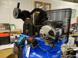 (R2) KOBALT 60-GALLON TWO STAGE ELECTRIC VERTICAL AIR COMPRESSOR; OIL-LUBRICATED, TWO STAGE PUMP TO