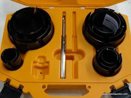 (R6) SPYDER 14PC. CARBIDE TIPPED HOLE SAW KIT; MODEL #600880. HAS BEEN USED, MISSING PIECES.