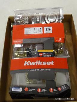 (R5) KWIKSET LIDO POLISHED BRASS SMARTKEY SINGLE-CYLINDER DEADBOLT UNIVERSAL KEYED ENTRY DOOR HANDLE