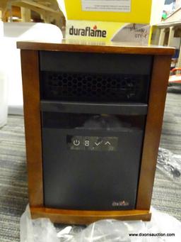 (R5) DURAFLAME HEATER; 1500-WATT INFRARED QUARTZ CABINET ELECTRIC SPACE HEATER. 5,200 BTU HEATER