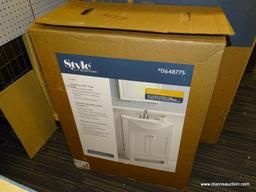 (R1) STYLESELECTIONS VANITY WITH TOP; EURO COLLECTION, WHITE FINISHED, SINGLE SINK VANITY WITH A