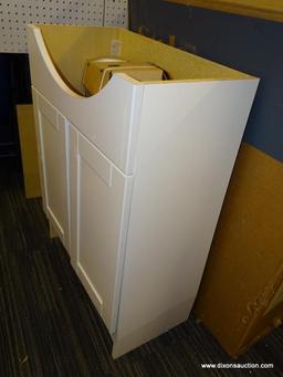 (R1) STYLESELECTIONS VANITY WITH TOP; EURO COLLECTION, WHITE FINISHED, SINGLE SINK VANITY WITH A