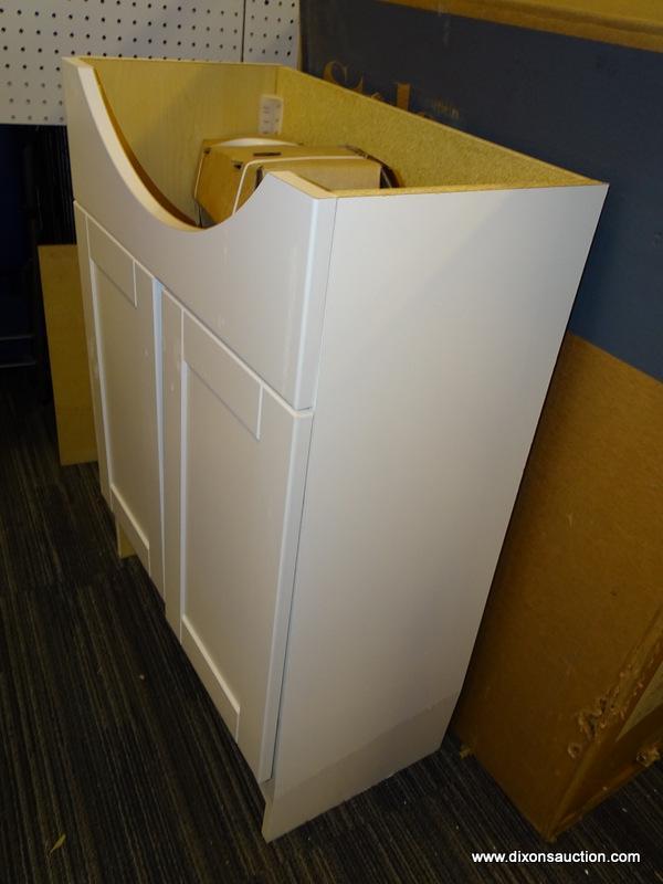 (R1) STYLESELECTIONS VANITY WITH TOP; EURO COLLECTION, WHITE FINISHED, SINGLE SINK VANITY WITH A