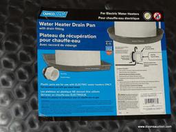 (R2) CAMCO WATER HEATER DRAIN PAN; ELECTRIC WATER HEATER DRAIN PAN WITH DRAIN FITTING.