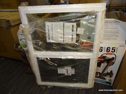 (R2) THERMASTAR BY PELLA SLIDING WINDOW; LEFT-OPERABLE, NEW CONSTRUCTION, WHITE VINYL EXTERIOR,