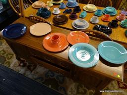 (R1) LOT OF MARKED FIESTAWARE SERVING DISHES; 7 PIECE LOT TO INCLUDE A PERSIMMON ROUND SERVING DISH