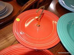 (R1) LOT OF MARKED FIESTAWARE SERVING DISHES; 7 PIECE LOT TO INCLUDE A PERSIMMON ROUND SERVING DISH