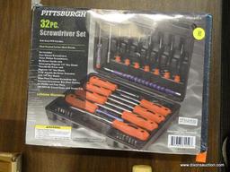 (R4) PITTSBURGH SCREWDRIVER SET; 32 PC SCREWDRIVER SET WITH SOFT GRIP TPR HANDLES AND HEAT TREATED