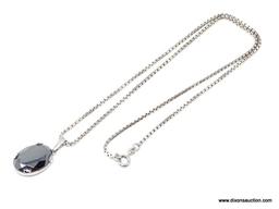 ITALIAN DESIGNER SIGNED, SORRENTO STERLING SILVER AND HEMATITE PENDANT NECKLACE. SORRENTO IS AN