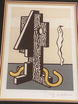 FIGURES PRINT PLATE SIGN BY ROY LIGHTENSTEIN MEASURE 13 1/2 in x 17 in