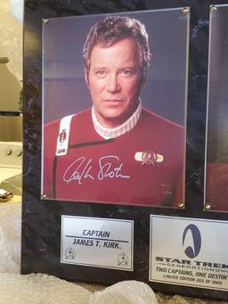 STAR TREK GENERATIONS SIGNED PHOTOGRAPHS, TWO CAPTAINS. ONE DESTINY. CAPTAIN JEAN-LIC PICARD, AND