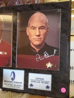 STAR TREK GENERATIONS SIGNED PHOTOGRAPHS, TWO CAPTAINS. ONE DESTINY. CAPTAIN JEAN-LIC PICARD, AND