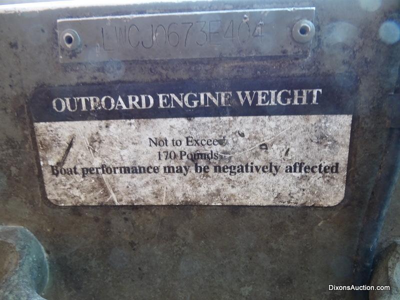 A 2004 Lowe Model L1448M 14 FT. Jon Boat with Venture Single Axel Boat Trailer. Vin #LWCJ0673E404.
