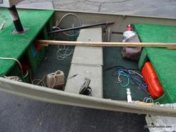 A 2004 Lowe Model L1448M 14 FT. Jon Boat with Venture Single Axel Boat Trailer. Vin #LWCJ0673E404.