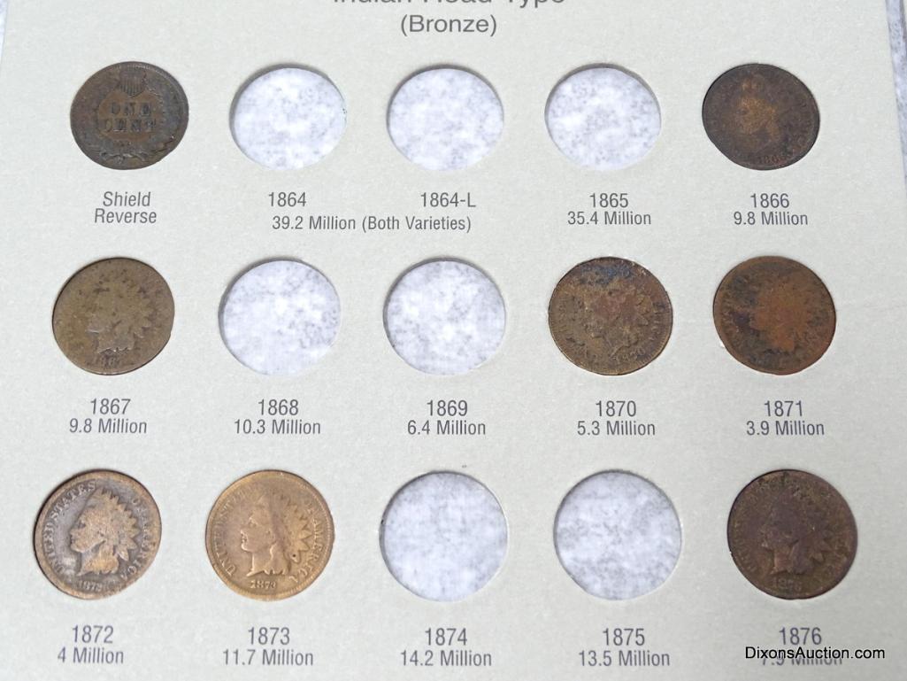 Indian Head Cent Book (38 coins) - Various Dates.