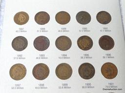 Indian Head Cent Book (38 coins) - Various Dates.
