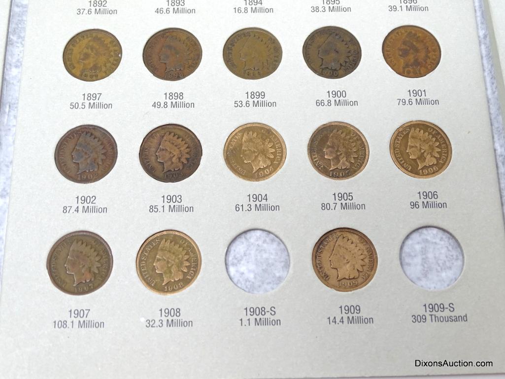 Indian Head Cent Book (38 coins) - Various Dates.