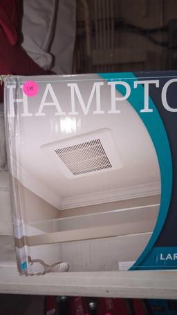 HAMPTON BAY ULTRA QUIET VENT FAN, WHITE FINISH, FOR A LARGE ROOM.