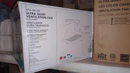 HAMPTON BAY ULTRA QUIET VENT FAN, WHITE FINISH, FOR A LARGE ROOM.