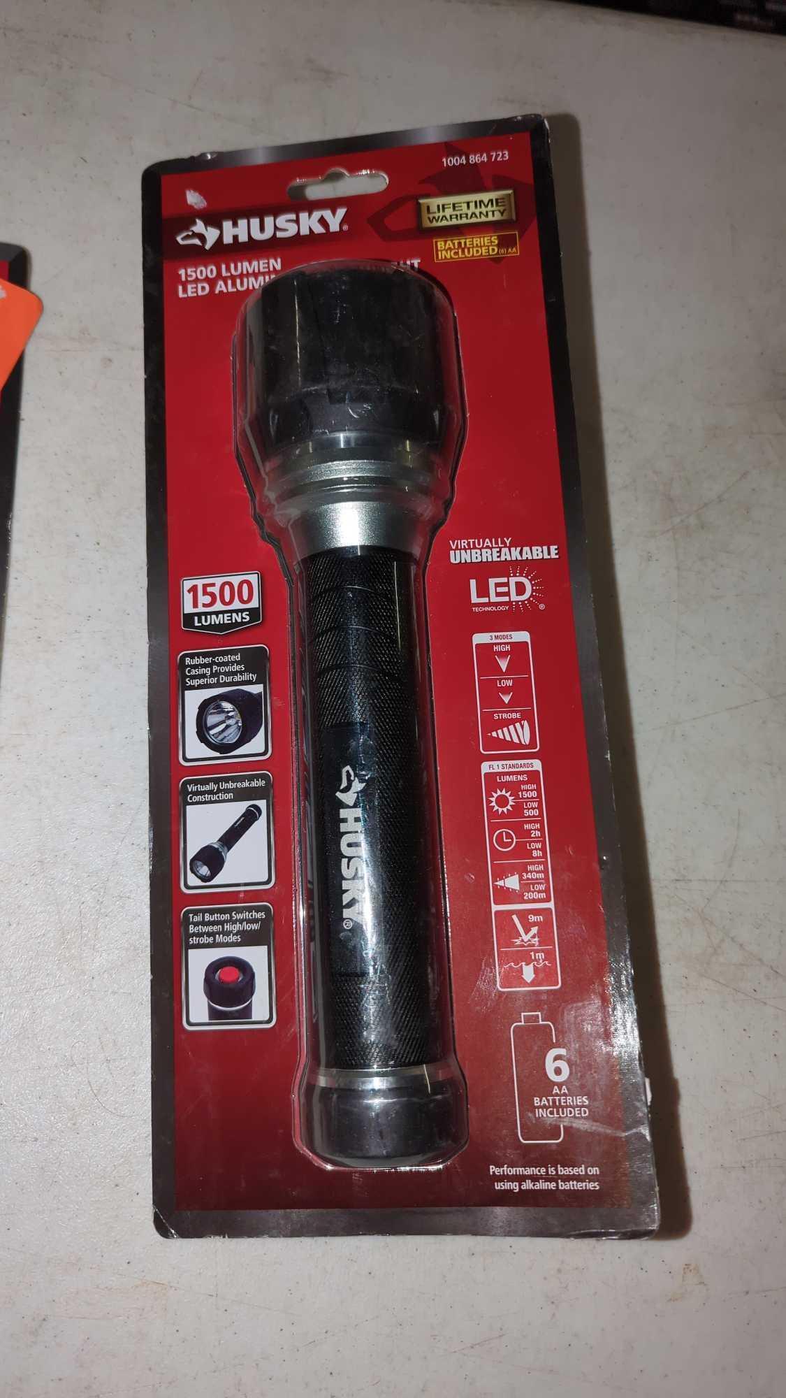 LOT OF 3 TOOLS TO INCLUDE, A MILWAUKEE 12 INCH PVC/ ABS SAW NEW IN THE PACKAGE, A HUSKY FOLDING
