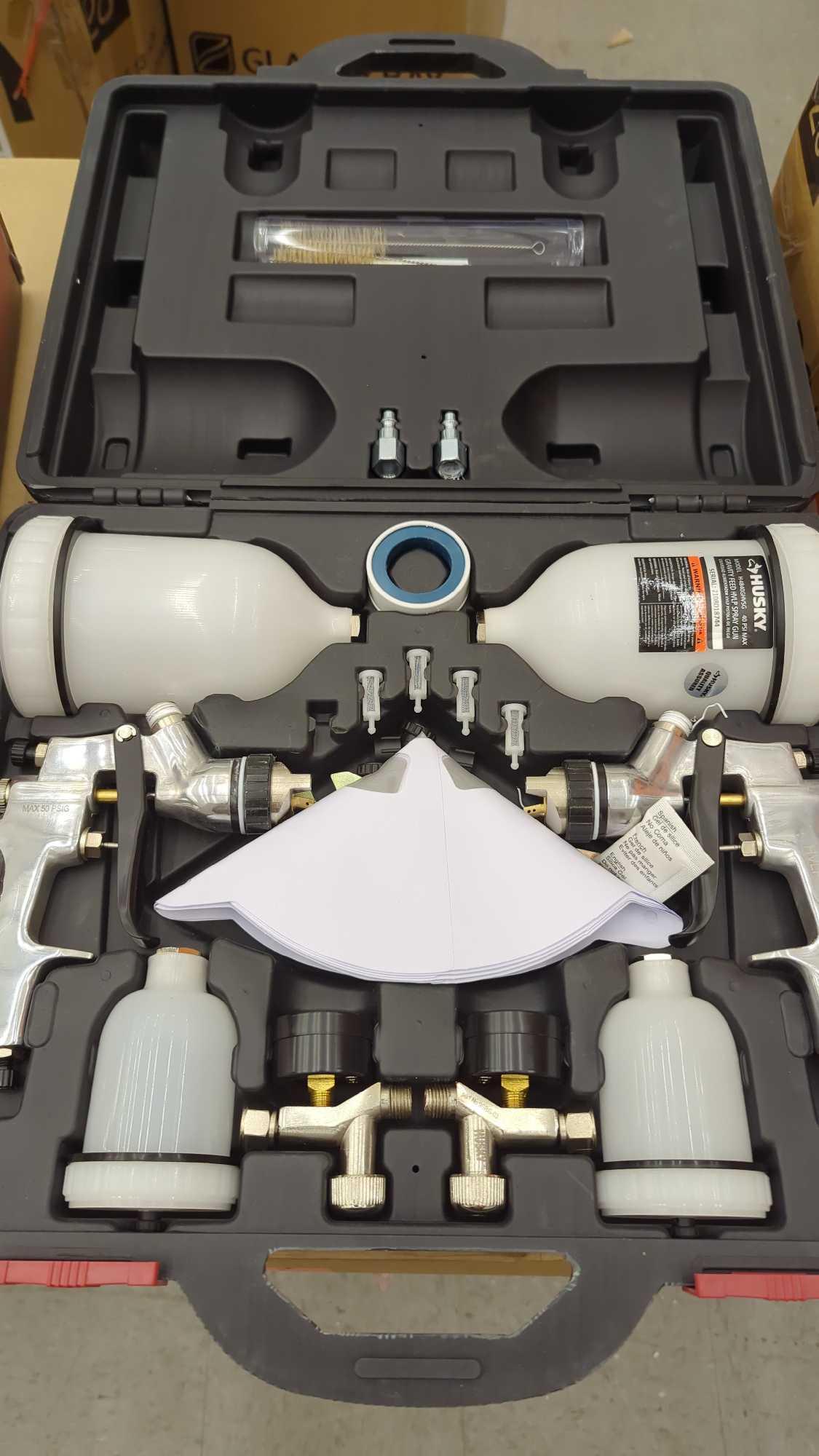 (B1) HUSKY HVLP SPRAY GUN KIT GRAVITY FEED, NEW Proxibid