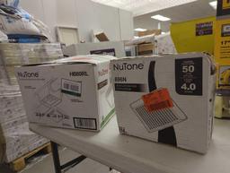 Lot of 2 NuTone Products - NuTone 80 CFM Ventilation Fan With Light (Model HB80RL) (Retail Price