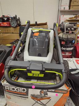 RYOBI 40V HP Brushless 20 in. Cordless Battery Walk Behind Push Mower with Charger & Bag. Batteries