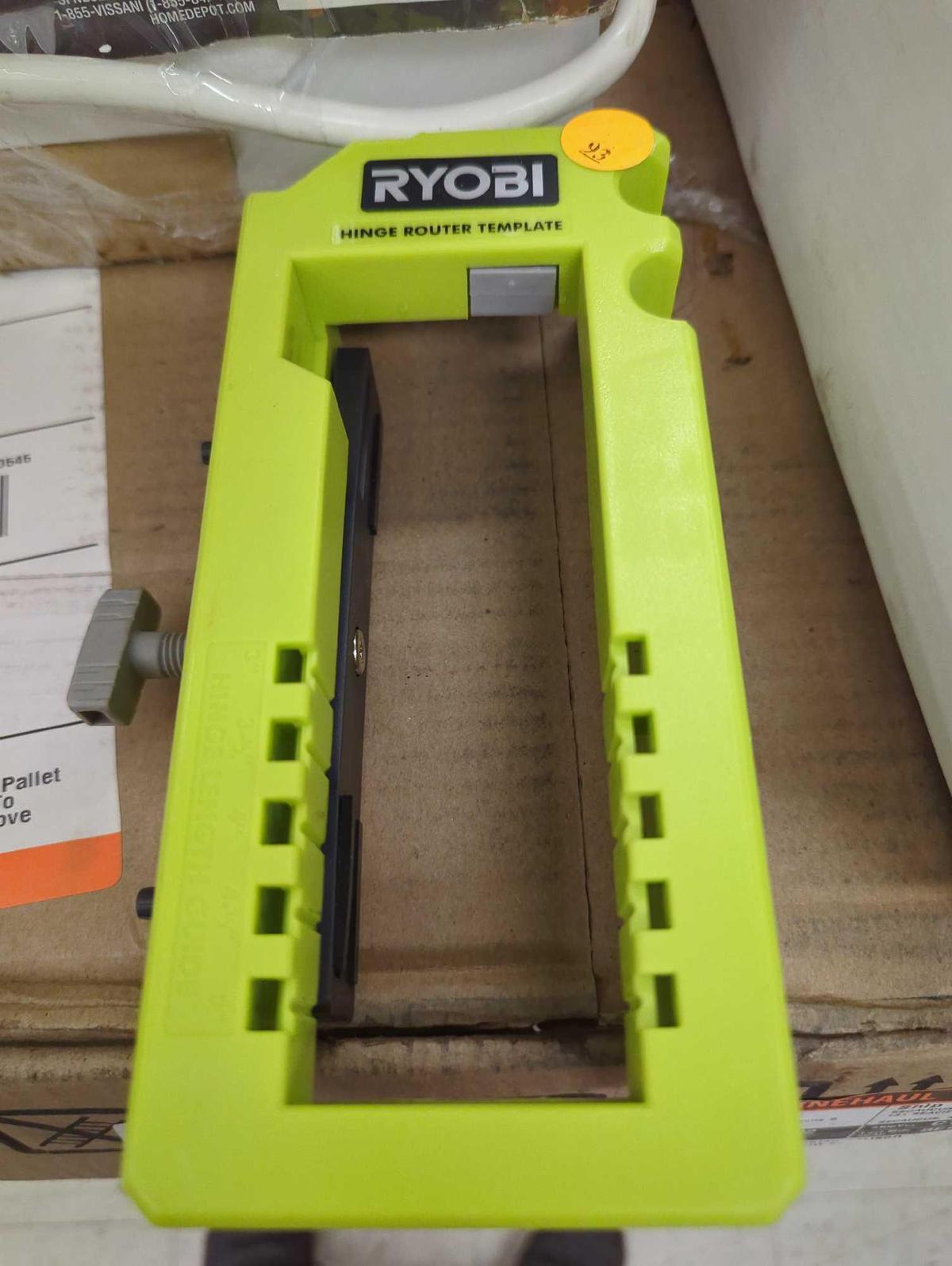 Ryobi hinge router template. Has hinge length guide on the side.
