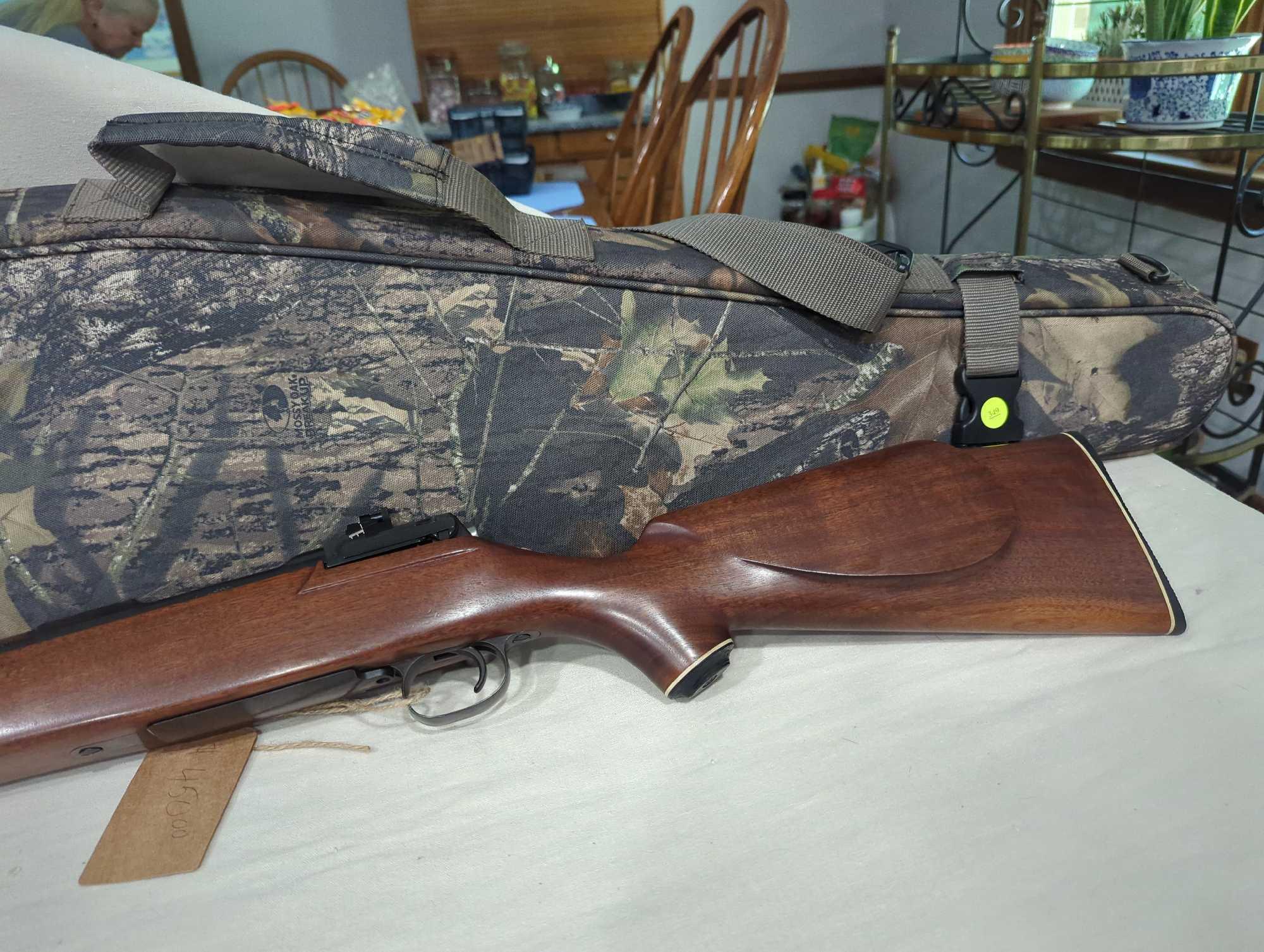 Mauser action 444 caliber Marlin bolt action with wooden stock. McCowen barrel. Williams peepsite.