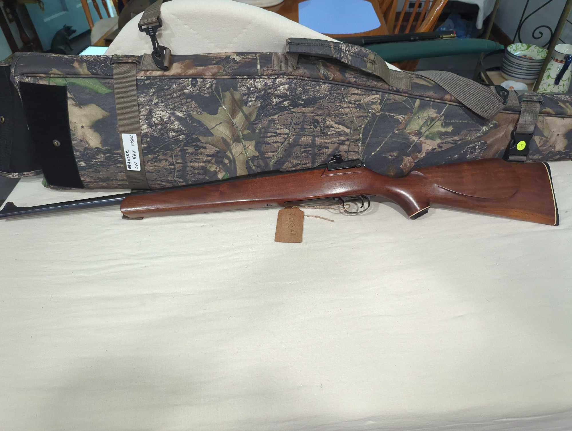 Mauser action 444 caliber Marlin bolt action with wooden stock. McCowen barrel. Williams peepsite.