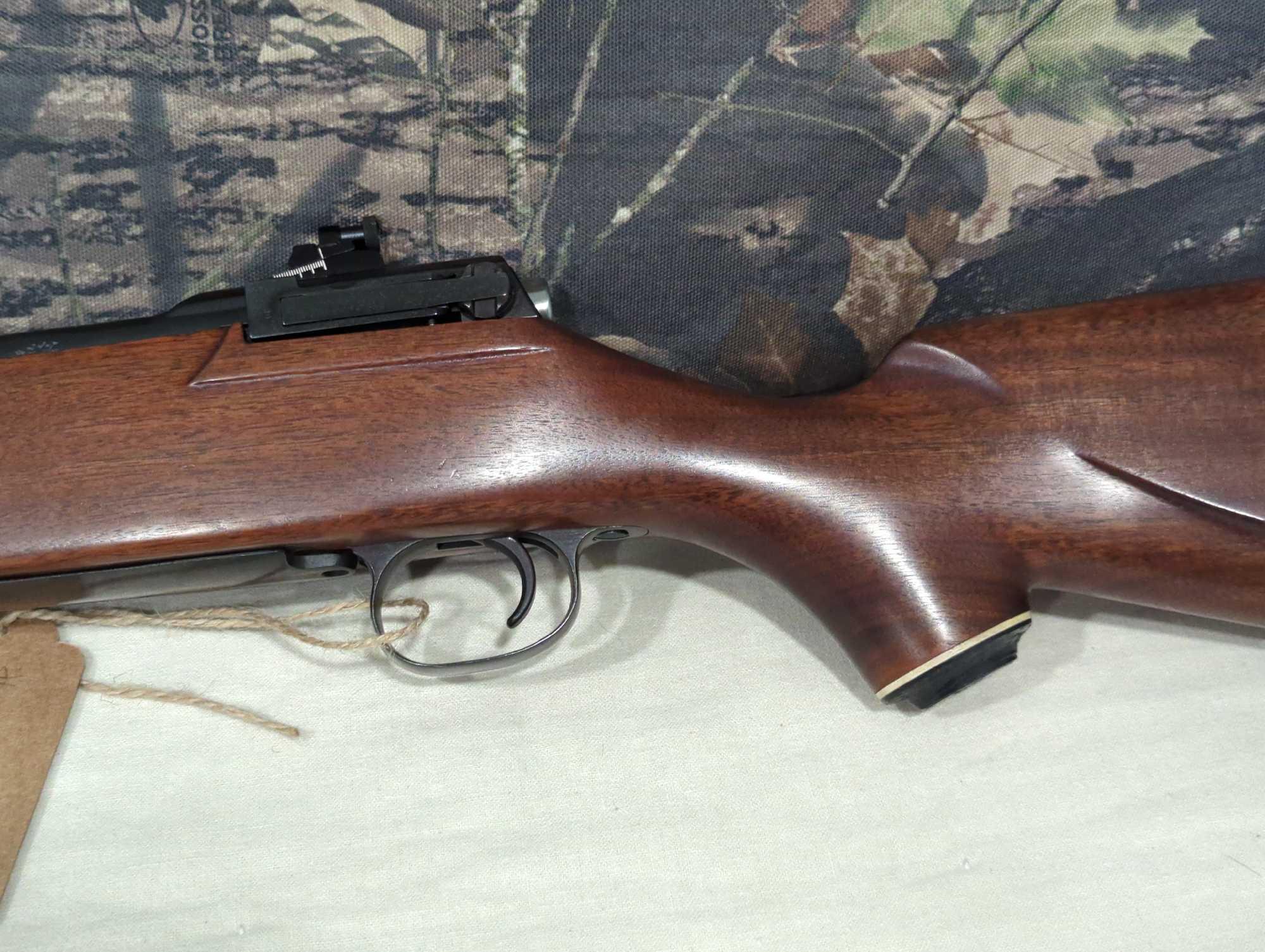 Mauser action 444 caliber Marlin bolt action with wooden stock. McCowen barrel. Williams peepsite.