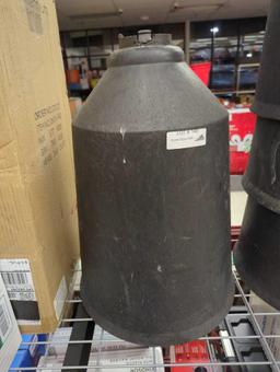 Lot of 4 Tierra Verde 23 in. Slate Rubber Vibrato Self-Watering Urns. One appears to be missing the