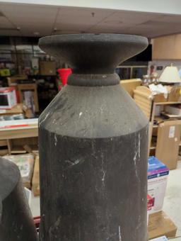 Lot of 4 Tierra Verde 23 in. Slate Rubber Vibrato Self-Watering Urns. One appears to be missing the