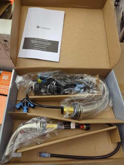Glacier Bay Builders 8 in. Widespread Double-Handle High-Arc Bathroom Faucet in Brushed Nickel.