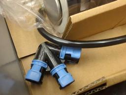 Glacier Bay Builders 8 in. Widespread Double-Handle High-Arc Bathroom Faucet in Brushed Nickel.