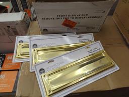 Lot of 3 Architectural Mailboxes Brass Steel Mail Slot Accessory. Comes in opened box as is shown in