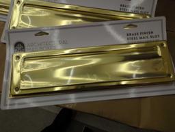 Lot of 3 Architectural Mailboxes Brass Steel Mail Slot Accessory. Comes in opened box as is shown in