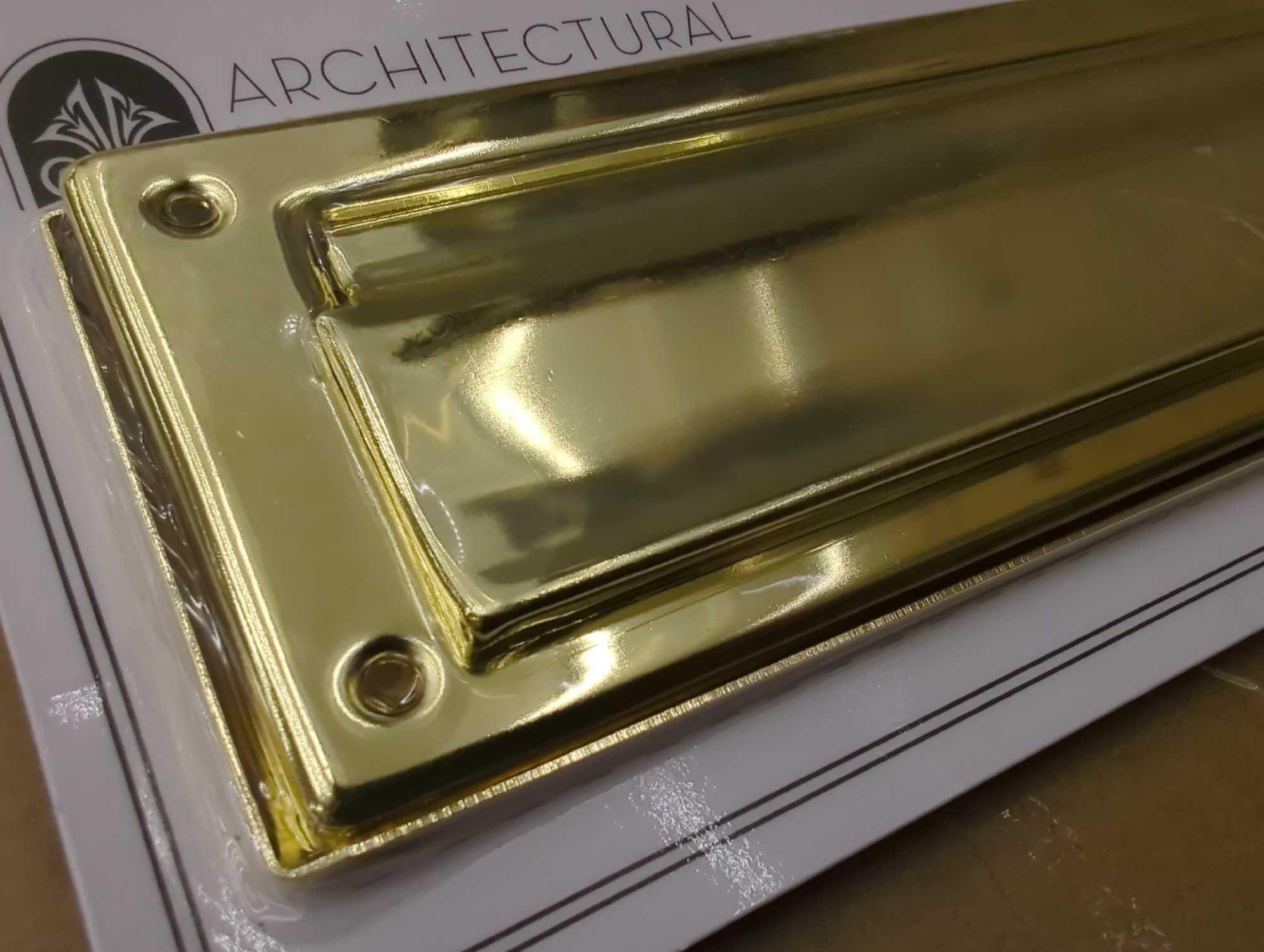 Lot of 3 Architectural Mailboxes Brass Steel Mail Slot Accessory. Comes in opened box as is shown in